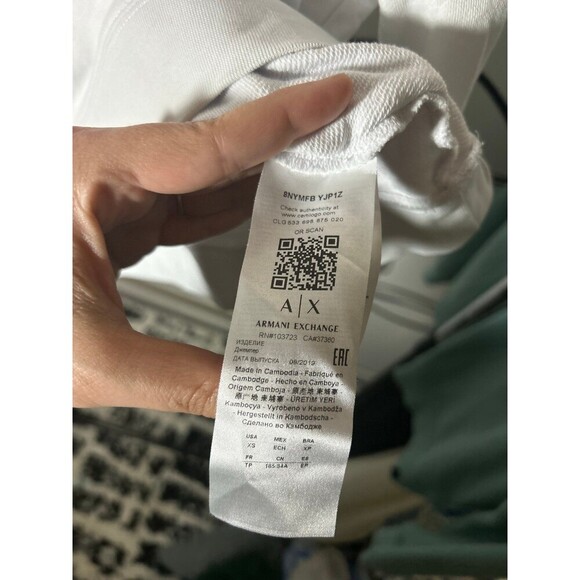 Armani Exchange White Graphic Sweatshirt Pullover, XS - Picture 4 of 6